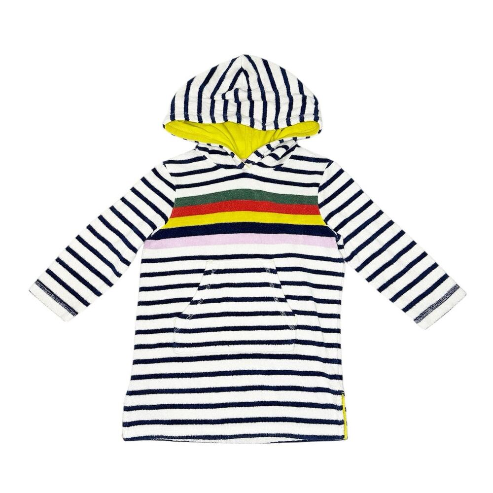 Mini Boden Striped Toweling Cover Up Dress Size 2-3Y